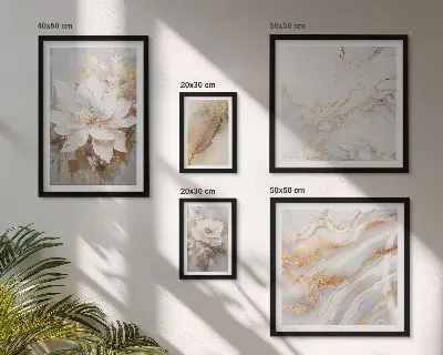 Set of 5 wall art pieces Elegant floral compositions