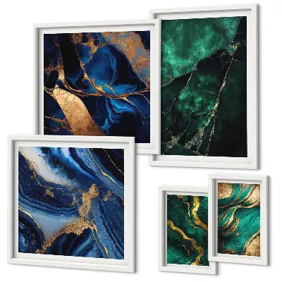 Gallery wall Elegant abstractions with greenery