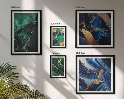 Gallery wall Elegant abstractions with greenery
