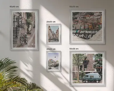 Framed photo set Charming bicycle streets