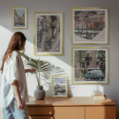 Framed photo set Charming bicycle streets