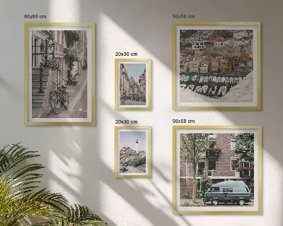 Framed photo set Charming bicycle streets