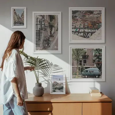 Framed photo set Charming bicycle streets