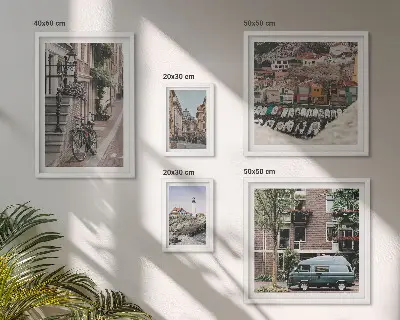 Framed photo set Charming bicycle streets