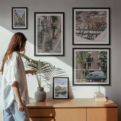 Framed photo set Charming bicycle streets