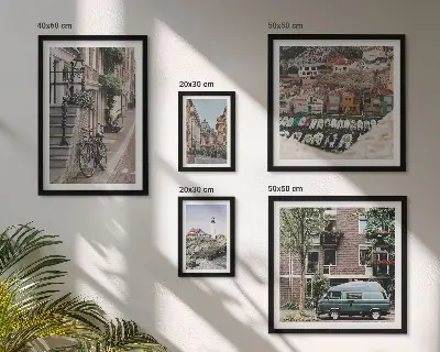 Framed photo set Charming bicycle streets