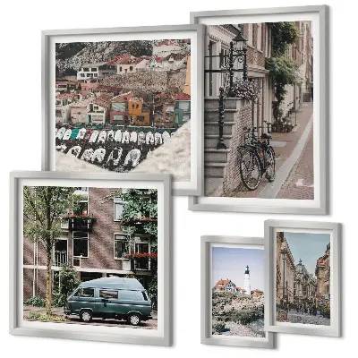 Framed photo set Charming bicycle streets