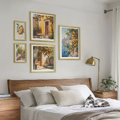 Set of 5 wall art pieces Atmospheric fruit views