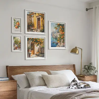 Set of 5 wall art pieces Atmospheric fruit views