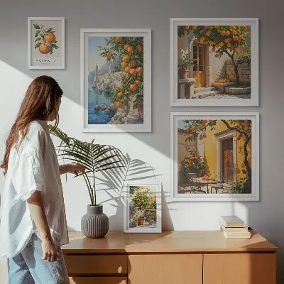 Atmospheric fruit wall art set of 5 pieces