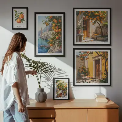 Atmospheric fruit wall art set of 5 pieces