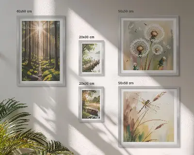 Framed photo set Forest landscapes nature peace