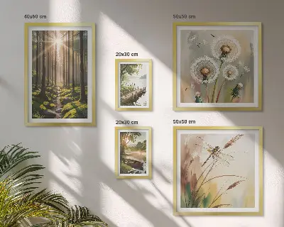 Framed photo set Forest landscapes nature peace