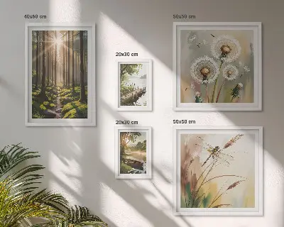 Framed photo set Forest landscapes nature peace