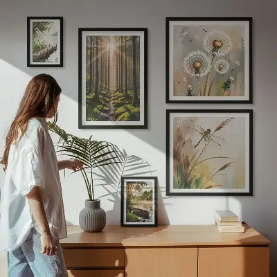 Framed photo set Forest landscapes nature peace