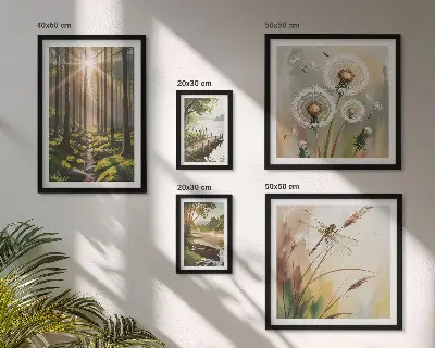 Framed photo set Forest landscapes nature peace