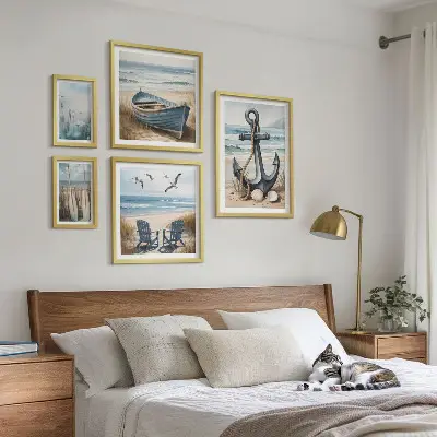Set of 5 wall art pieces Seaside style inspirations sea beach