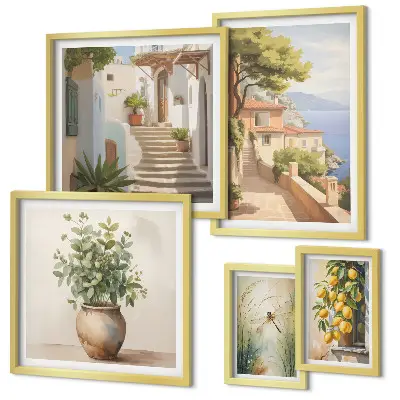 Framed photo set Stylish views of seaside towns