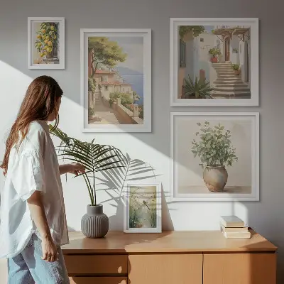 Framed photo set Stylish views of seaside towns