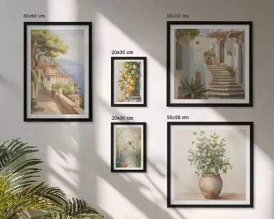 Framed photo set Stylish views of seaside towns