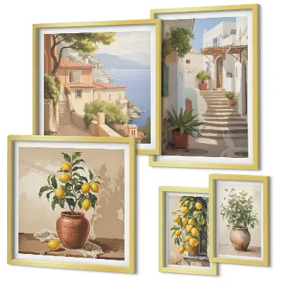 Street plants wall art set of 5 pieces