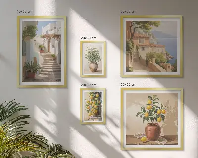 Street plants wall art set of 5 pieces
