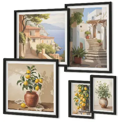 Street plants wall art set of 5 pieces