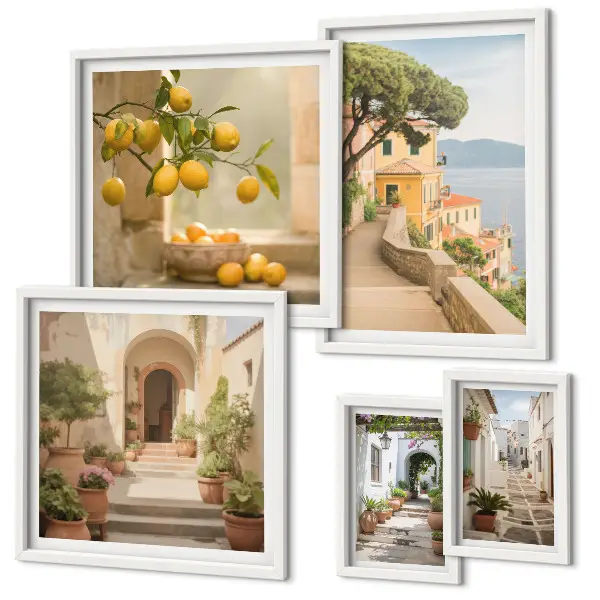 Framed photo set Charming streets of seafood