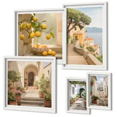Framed photo set Charming streets of seafood