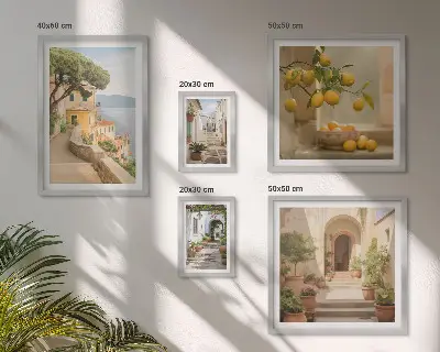 Framed photo set Charming streets of seafood