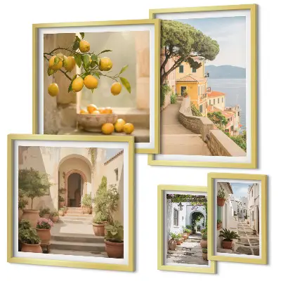 Framed photo set Charming streets of seafood