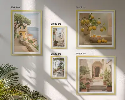 Framed photo set Charming streets of seafood