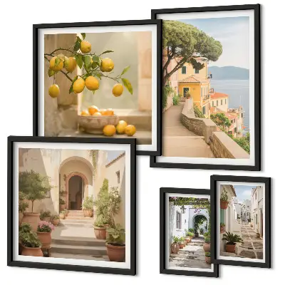 Framed photo set Charming streets of seafood