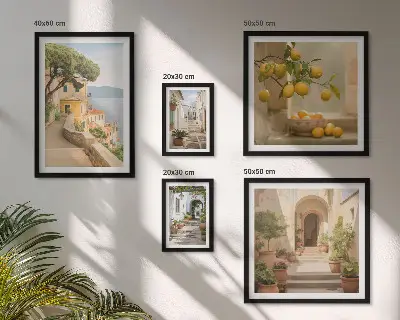Framed photo set Charming streets of seafood
