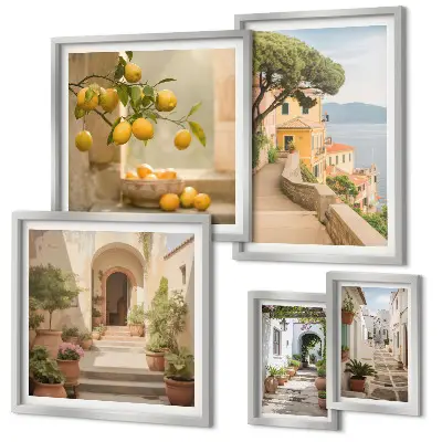 Framed photo set Charming streets of seafood