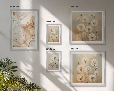 Gallery wall Floral motifs of delicate nature