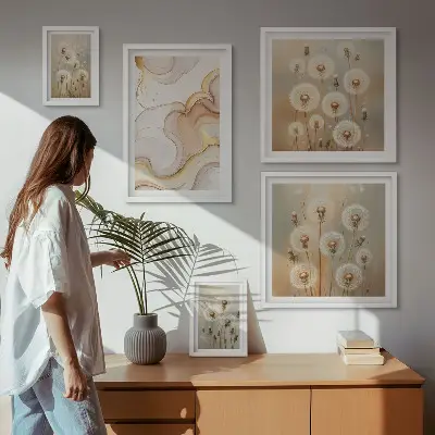 Gallery wall Floral motifs of delicate nature
