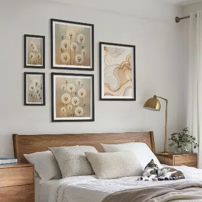 Gallery wall Floral motifs of delicate nature