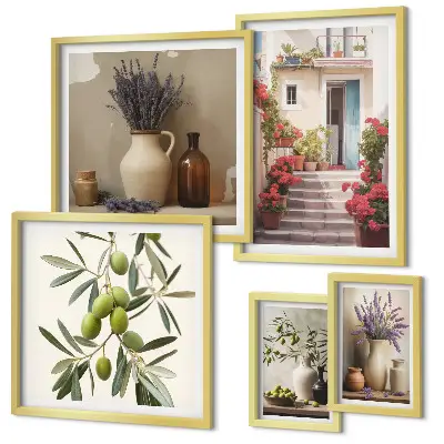 Gallery wall Stylish interiors flowers fruits