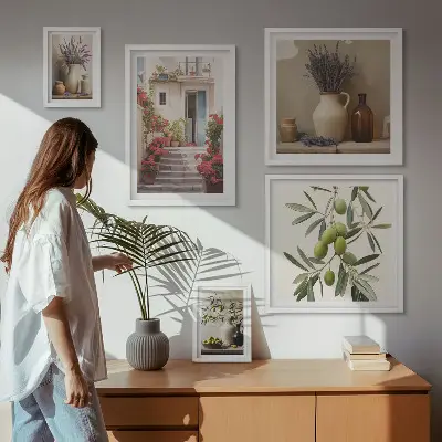 Gallery wall Stylish interiors flowers fruits
