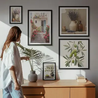 Gallery wall Stylish interiors flowers fruits