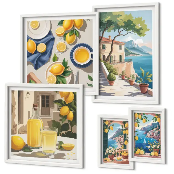 Framed photo set Lemons with a picturesque view