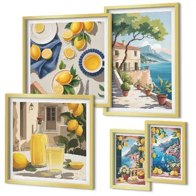 Framed photo set Lemons with a picturesque view