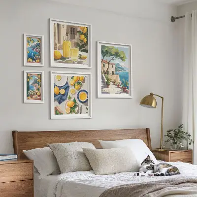 Framed photo set Lemons with a picturesque view