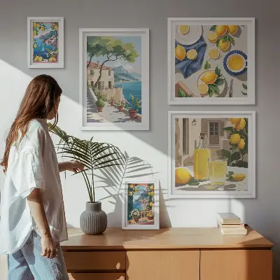 Framed photo set Lemons with a picturesque view