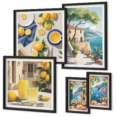 Framed photo set Lemons with a picturesque view