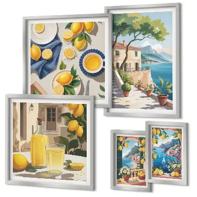 Framed photo set Lemons with a picturesque view