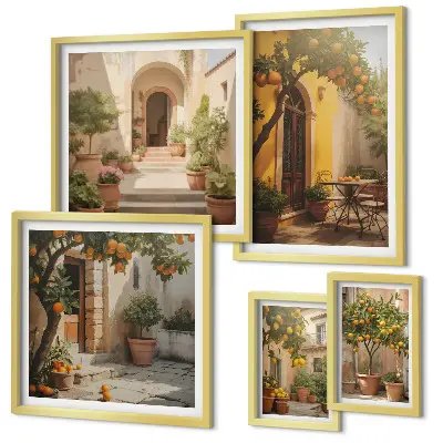 Gallery wall Charming orange streets