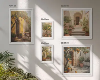 Gallery wall Charming orange streets