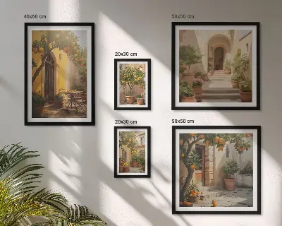Gallery wall Charming orange streets